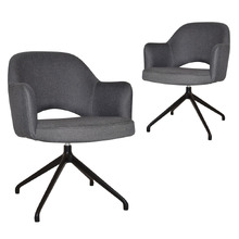 Lex Cotton-Blend Trestle Armchairs (Set of 2)